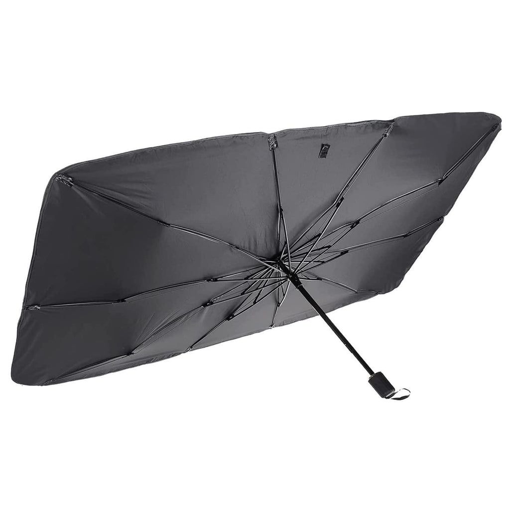 Black umbrella on a white background