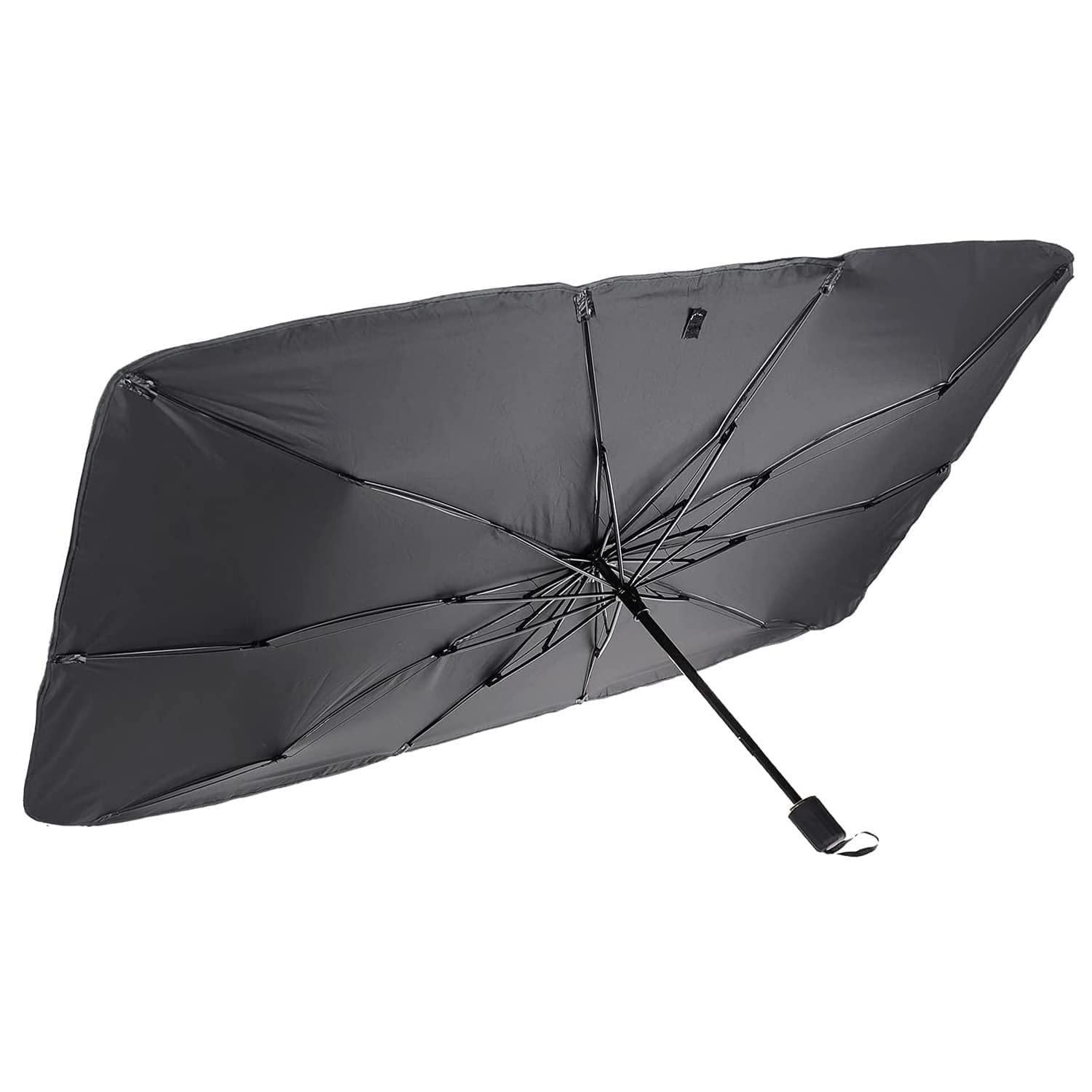 Black umbrella on a white background