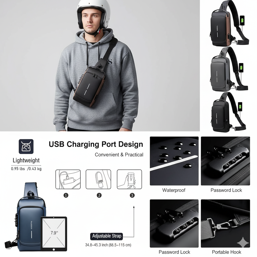 Sling Bag for Men & Women